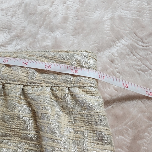Ann Taylor Loft Petites wool blend champagne silver lined mini skirt 12P - Picture 8 of 10